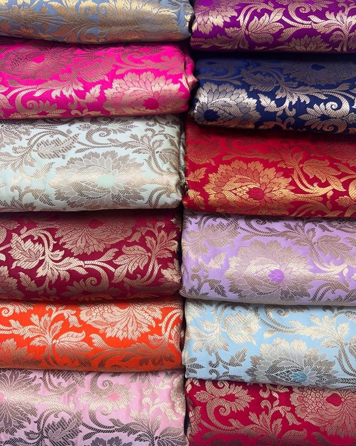 Banarasi Pure _Zari Brocade 💫_44 inches width🌼__Premium feel _Dm for prices @fabric_variety